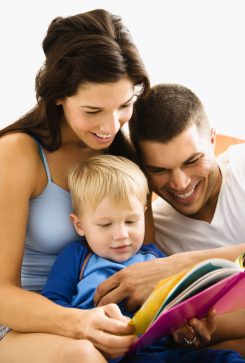 Family reading together